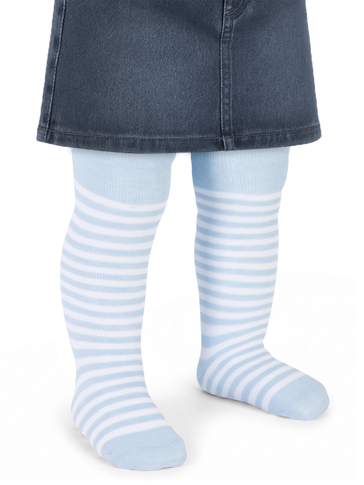 Civil Baby Çizgili 6-18 Ay Bebek Kız Külotlu Çorap - Mavi