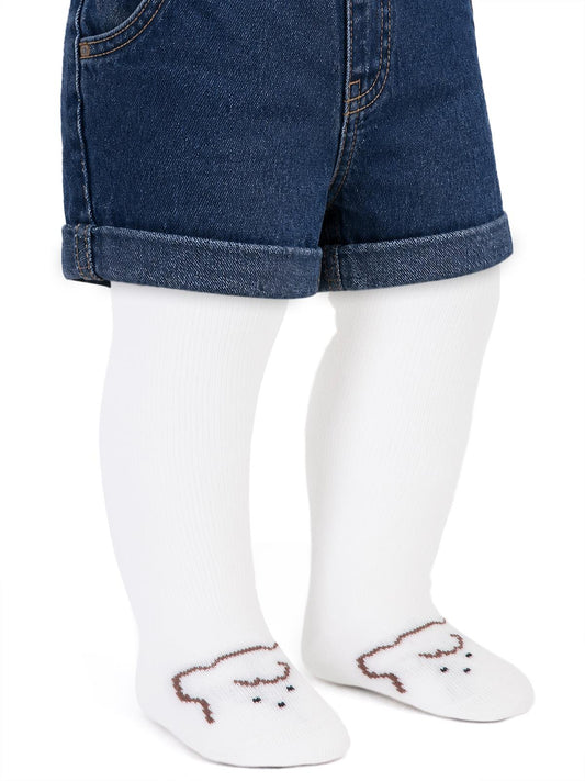 Civil Baby Bear Face Havlu 6- Bebek Erkek Külotlu Çorap - Ekru