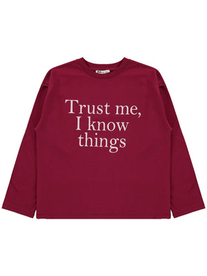 Civil Girls Trust Baskılı 10-13 Yaş Sweatshirt - Bordo
