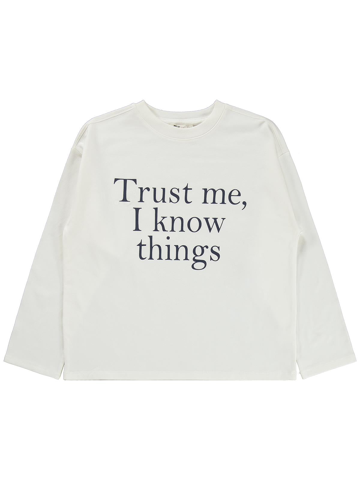 Civil Girls Trust Baskılı 10-13 Yaş Sweatshirt - Beyaz