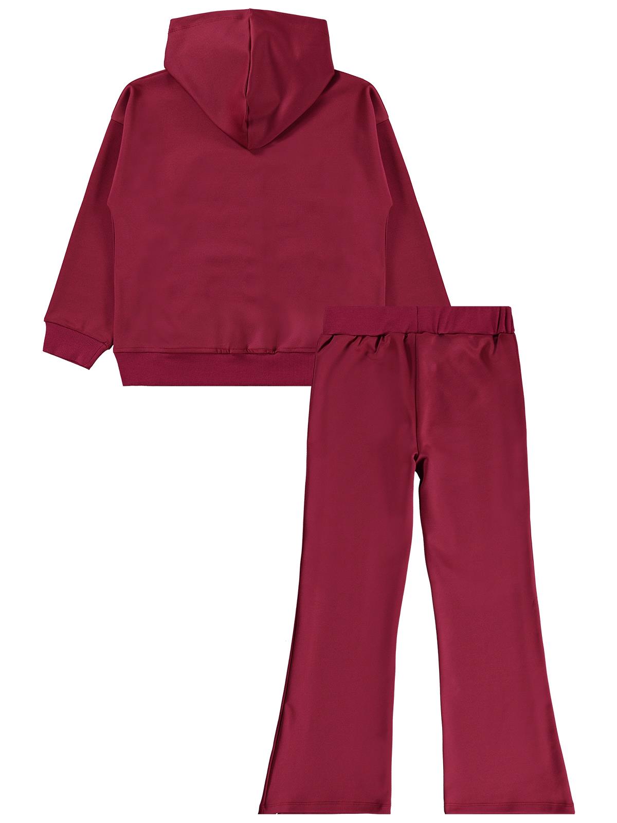 Civil Girls London Baskılı 10-13 Yaş Eşofman Takımı - Bordo