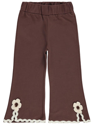 Civil Girls Dantel Detaylı 2-5 Yaş Eşofman Altı - Kahverengi