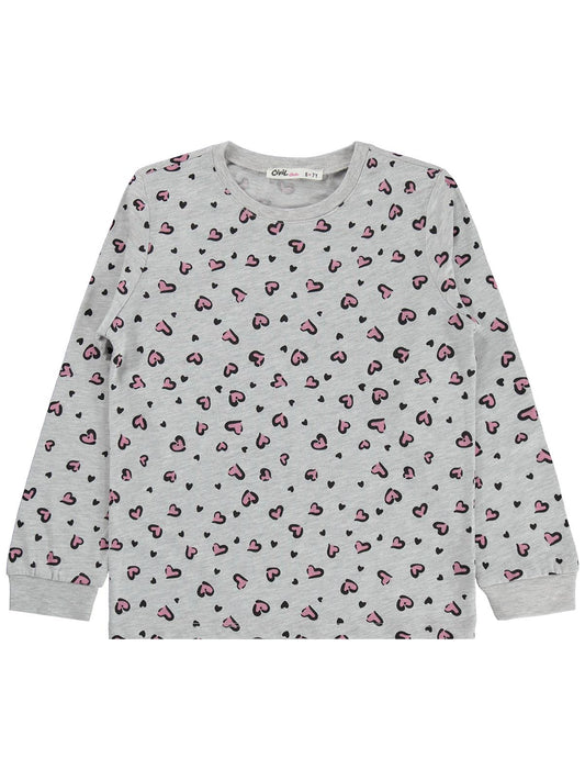 Civil Girls Leopar 10-13 Yaş Pijama Takımı - Gri