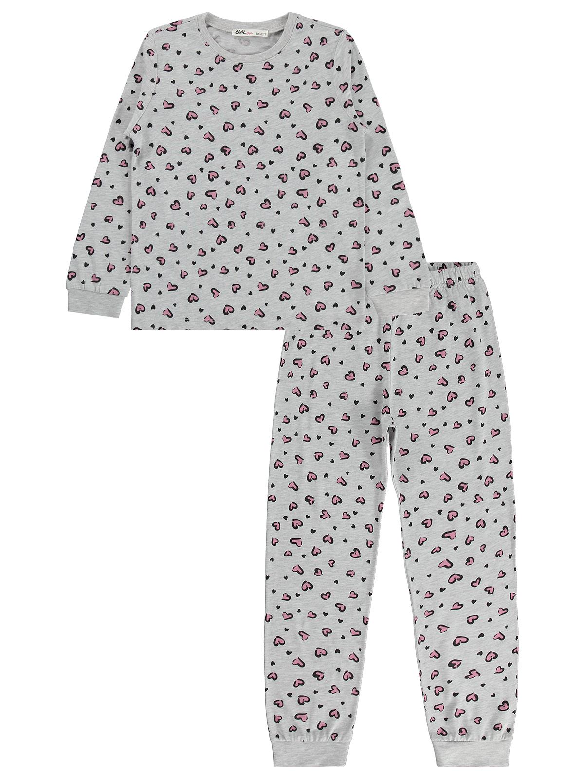 Civil Girls Leopar 10-13 Yaş Pijama Takımı - Gri