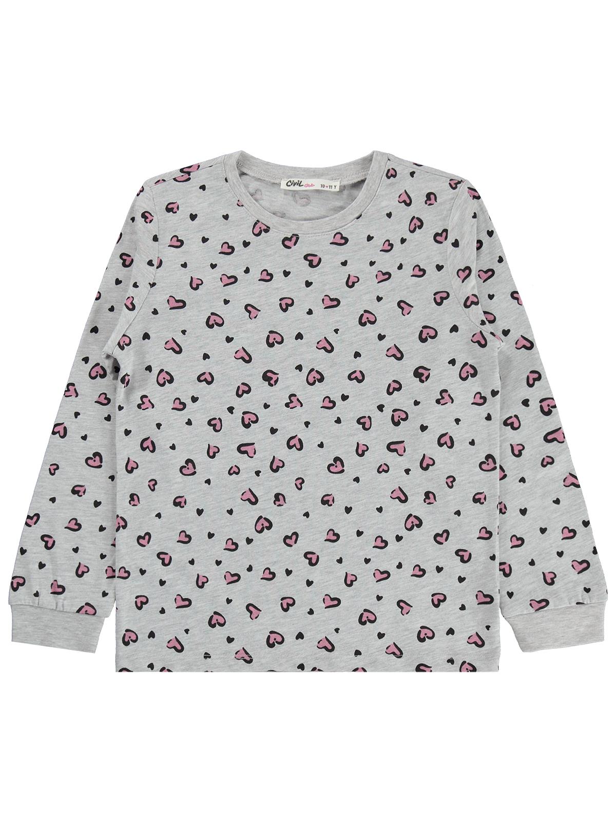 Civil Girls Leopar 10-13 Yaş Pijama Takımı - Gri