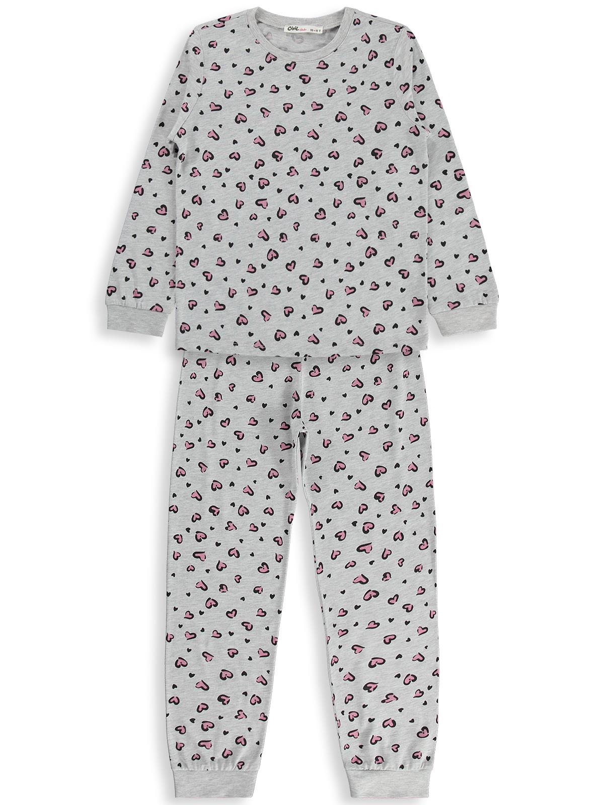 Civil Girls Leopar 10-13 Yaş Pijama Takımı - Gri