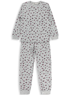 Civil Girls Leopar 10-13 Yaş Pijama Takımı - Gri