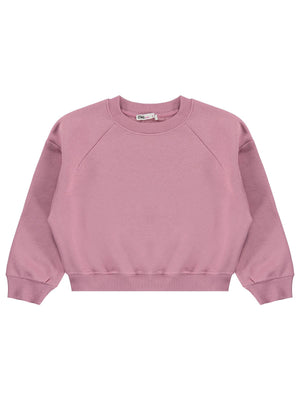 Civil Girls Kız Çocuk Düz Sweatshirt | 3 İp Uzun Kol Bisiklet Yaka | Okul Kreş ve Günlük Kullanım - Pembe