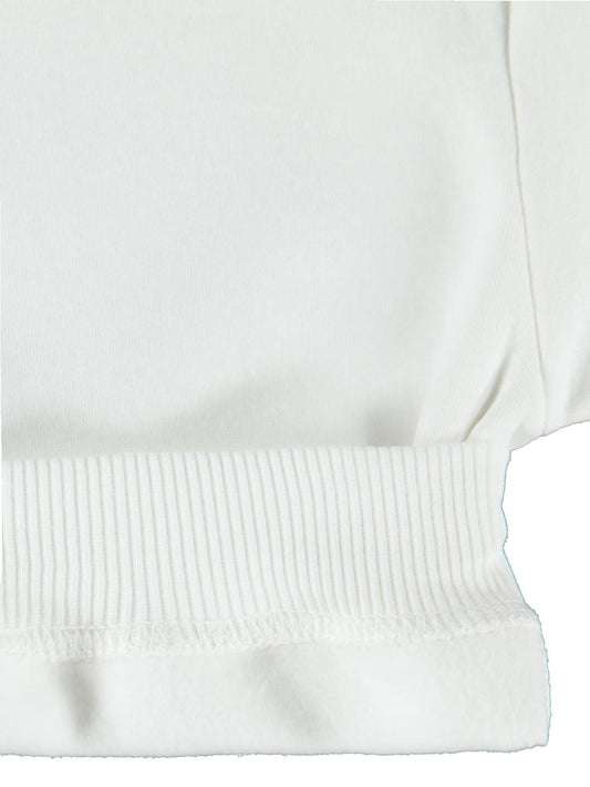 Civil Girls Kız Çocuk Düz Sweatshirt | 3 İp Uzun Kol Bisiklet Yaka | Okul Kreş ve Günlük Kullanım - Ekru
