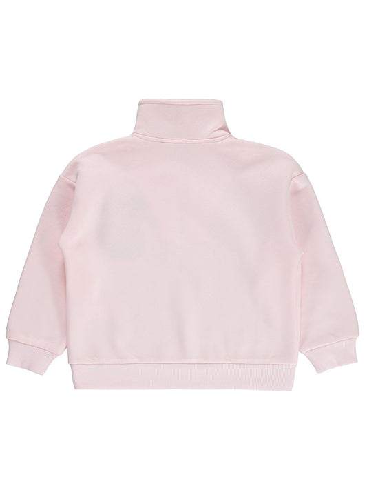 Civil Girls Fermuarlı 6-9 Yaş Sweatshirt - Pudra
