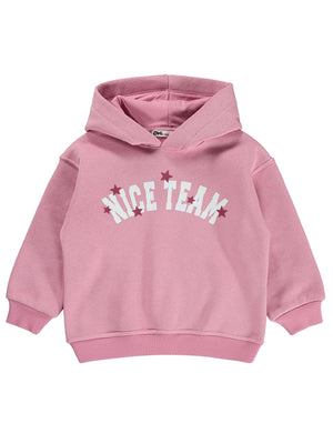 Civil Girls Nice Team Baskılı 2-5 Yaş Sweatshirt - Pembe