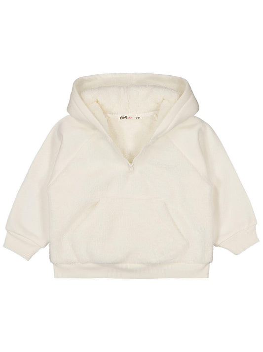 Civil Girls Fermuarlı 2-5 Yaş Sweatshirt - Ekru