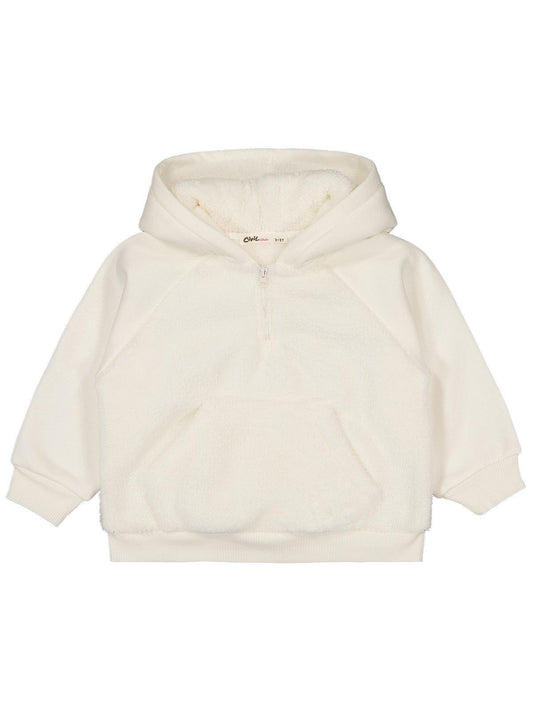 Civil Girls Fermuarlı 2-5 Yaş Sweatshirt - Ekru
