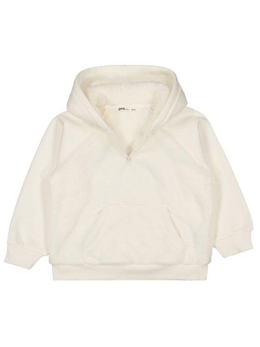 Civil Girls Fermuarlı 6-9 Yaş Sweatshirt - Ekru