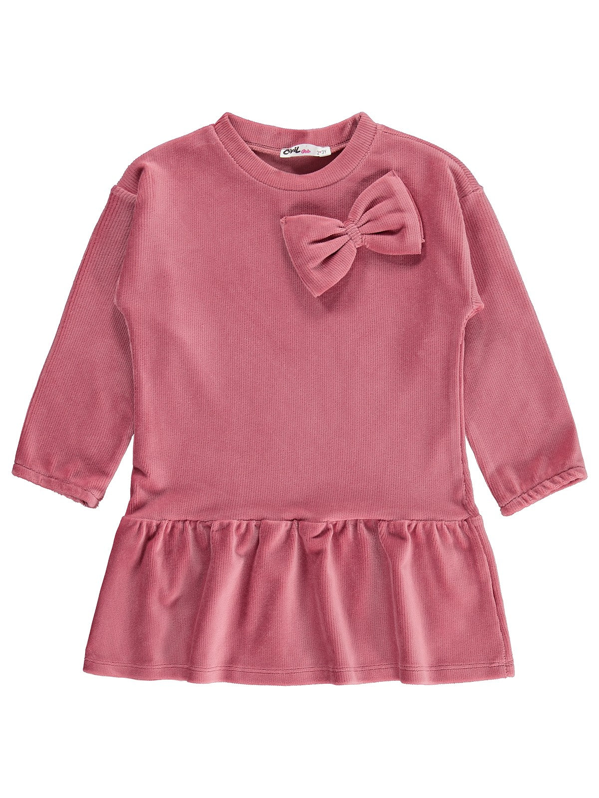 Civil Girls Fiyonk Detaylı 2-5 Yaş Elbise - Pembe