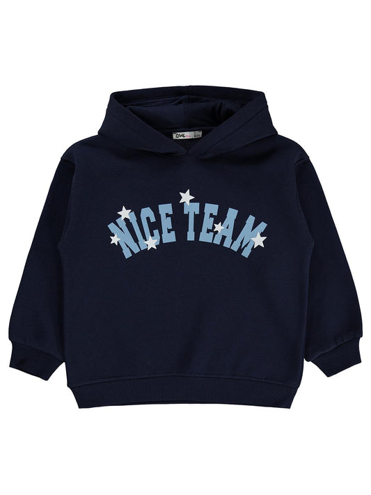 Civil Girls Nice Team Baskılı 6-9 Yaş Sweatshirt - Lacivert