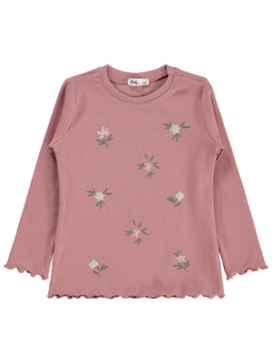Civil Girls Çiçek Baskılı 2-5 Yaş Sweatshirt - Lila
