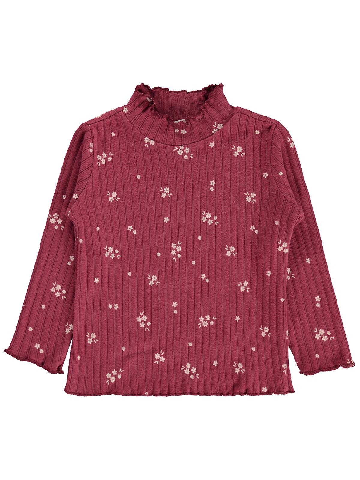 Civil Kız Çocuk Çıtır Çiçek Sweatshirt | Şardonlu Raporlu Kaşkorse | Okul Kreş ve Günlük Kullanım - Kırmızı
