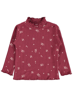 Civil Kız Çocuk Çıtır Çiçek Sweatshirt | Şardonlu Raporlu Kaşkorse | Okul Kreş ve Günlük Kullanım - Kırmızı