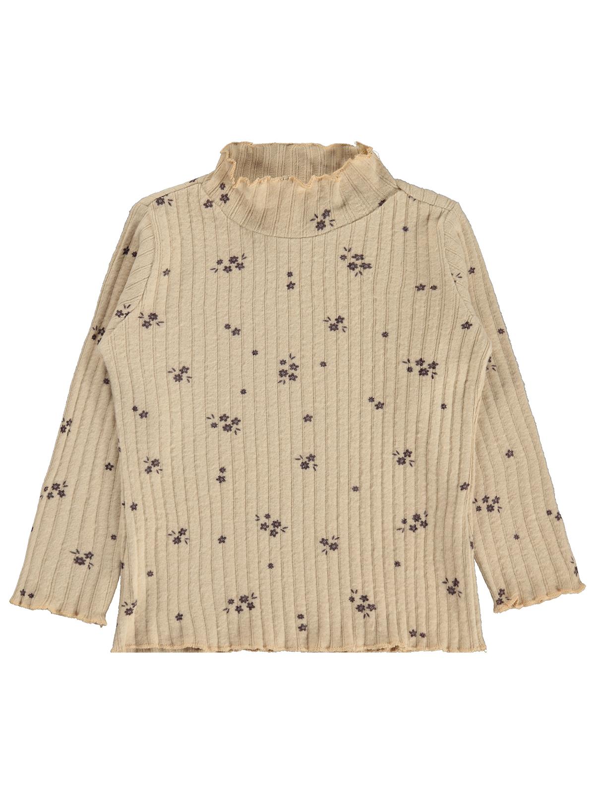Civil Kız Çocuk Çıtır Çiçek Sweatshirt | Şardonlu Raporlu Kaşkorse | Okul Kreş ve Günlük Kullanım - Bej