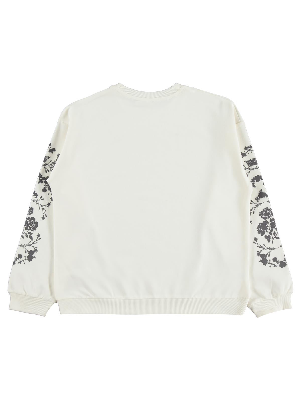 Civil Girls Çiçek Baskılı 10-13 Yaş Sweatshirt - Ekru