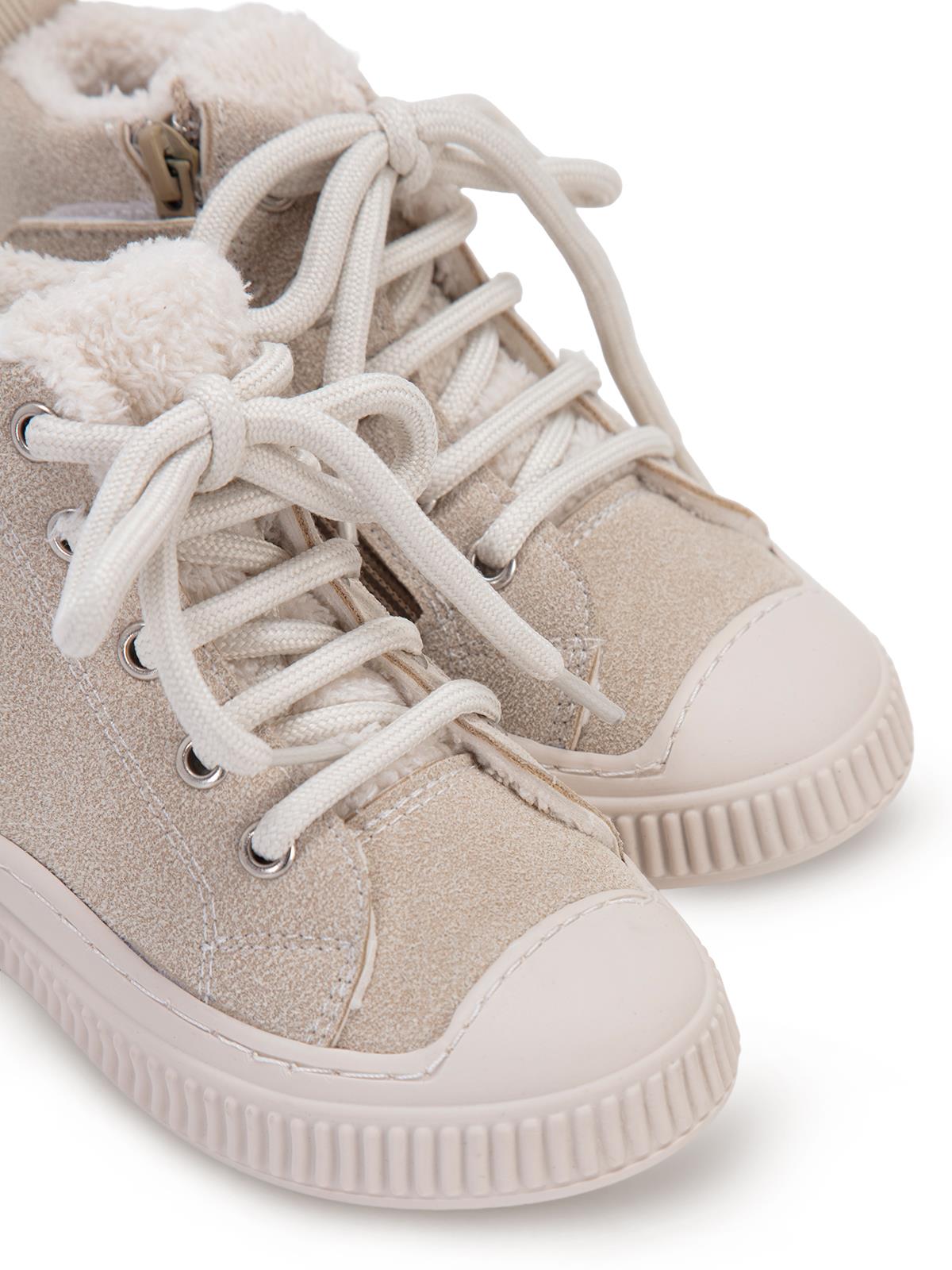 Civil Boots Kürklü Fermuarlı 32-36  Numara Bot ve Çizme - Bej