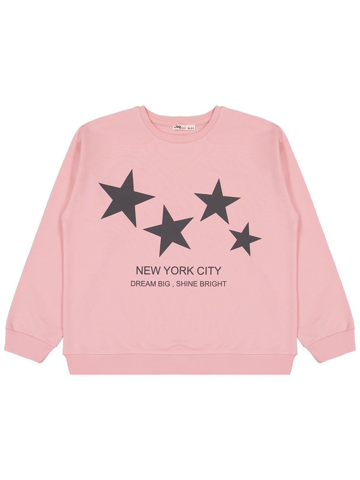 Civil Girls Yıldız Baskılı 10-13 Yaş Sweatshirt - Pembe