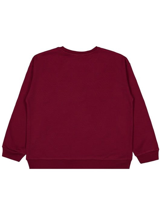 Civil Girls Yıldız Baskılı 10-13 Yaş Sweatshirt - Bordo