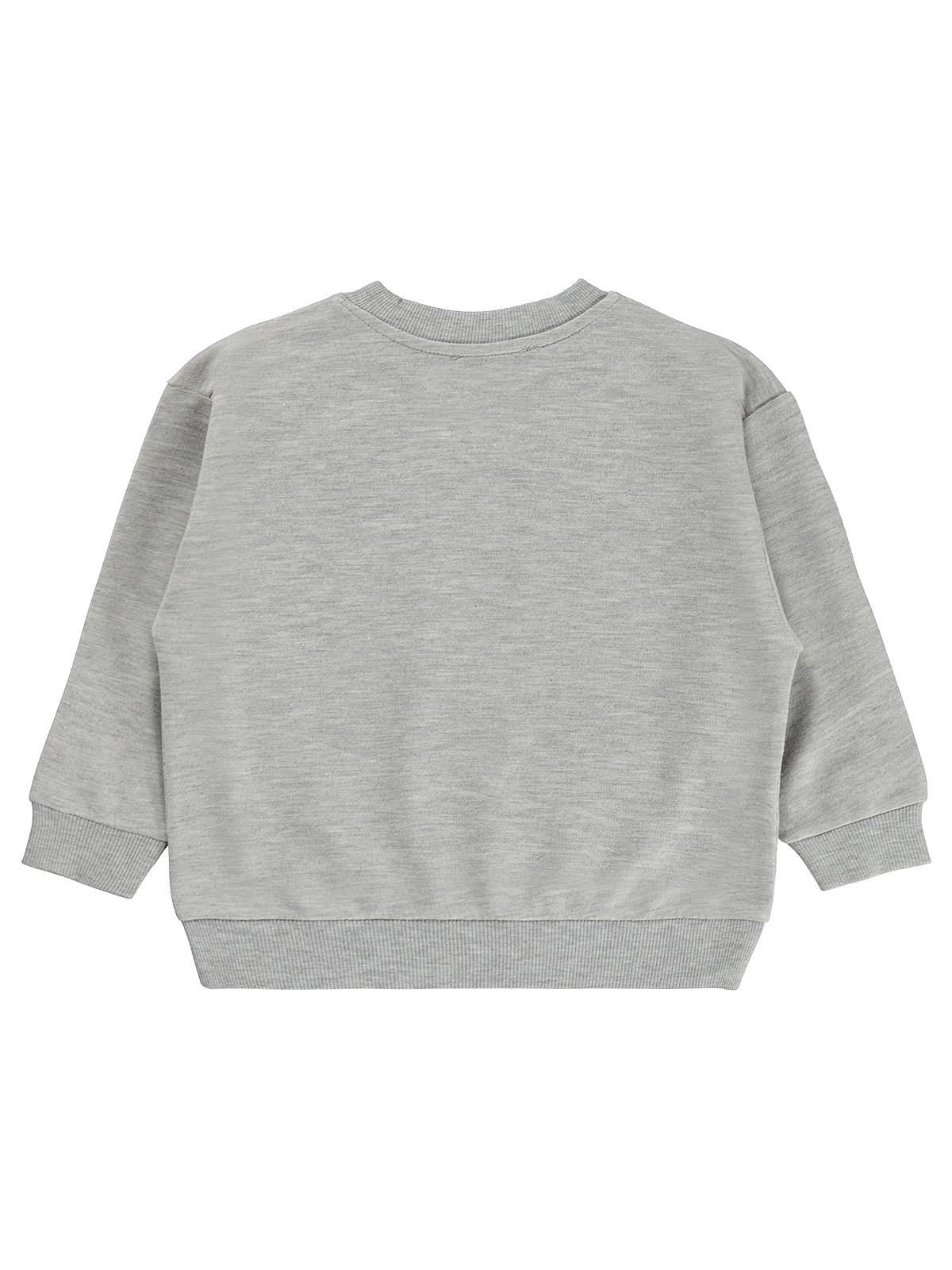 Civil Erkek Çocuk 26 Baskılı Sweatshirt | 2 İp Uzun Kol Bisiklet Yaka | Okul Kreş ve Günlük Kullanım - Gri