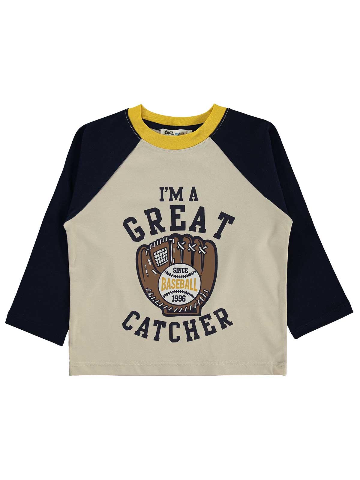 Civil Boys Great Baskılı 2-5 Yaş Sweatshirt - Bej