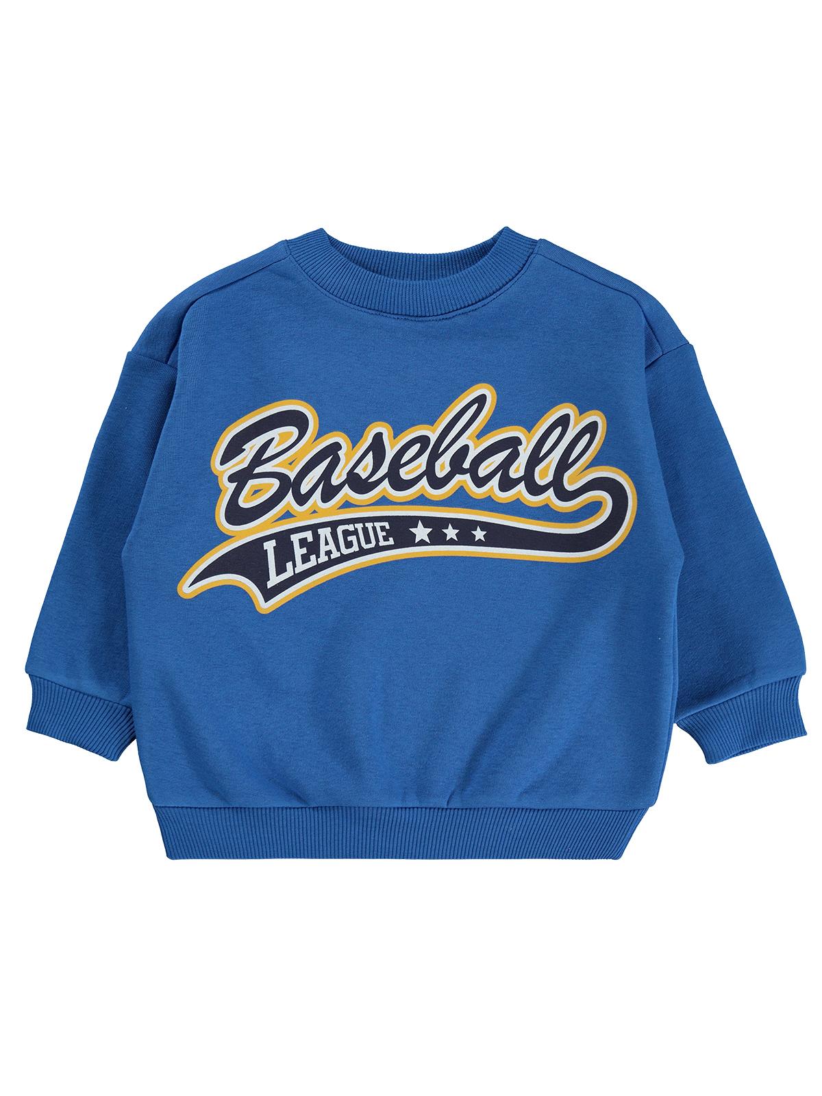 Civil Boys BASEBALL BASKILI 2-5 Yaş Sweatshirt - Mavi