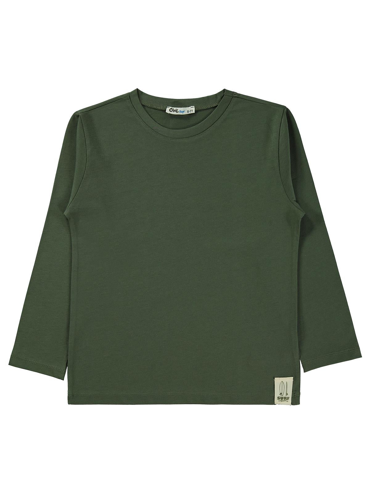 Civil Erkek Çocuk Basic Uzun Kol Sweatshirt Km | Süprem Uzun Kol | Okul Kreş ve Günlük Kullanım - Haki