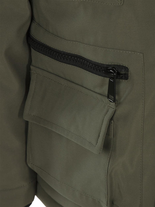 Civil Boys 4 Cepli Kürklü 10-13 Yaş Parka - Haki