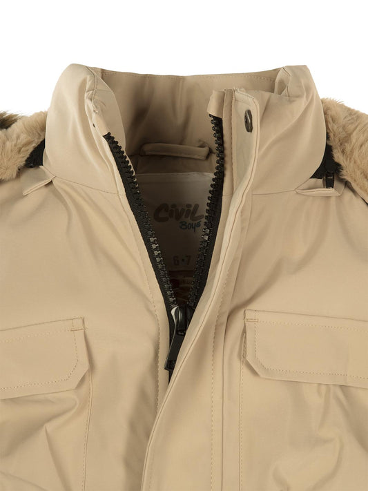 Civil Boys 4 Cepli Kürklü 10-13 Yaş Parka - Bej