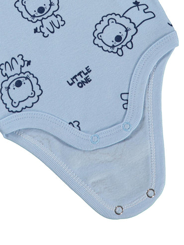 Civil Baby Little One Baskılı 0-24 Ay Çıtçıtlı Badi - Mavi