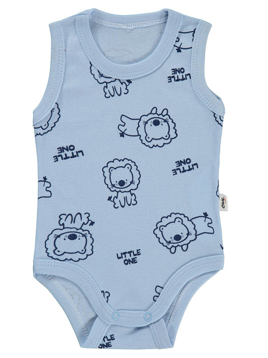 Civil Baby Little One Baskılı 0-24 Ay Çıtçıtlı Badi - Mavi