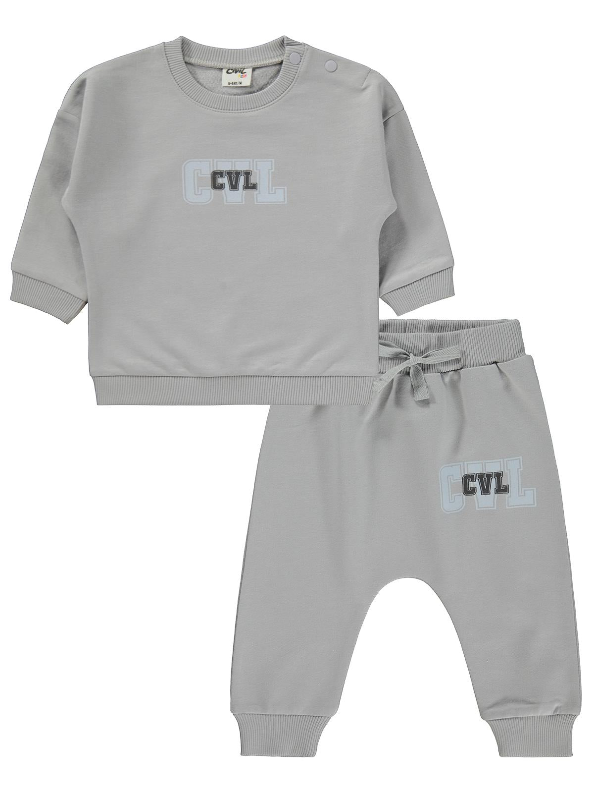 Civil Baby CVL Baskılı 6-18 Ay Takım - Gri