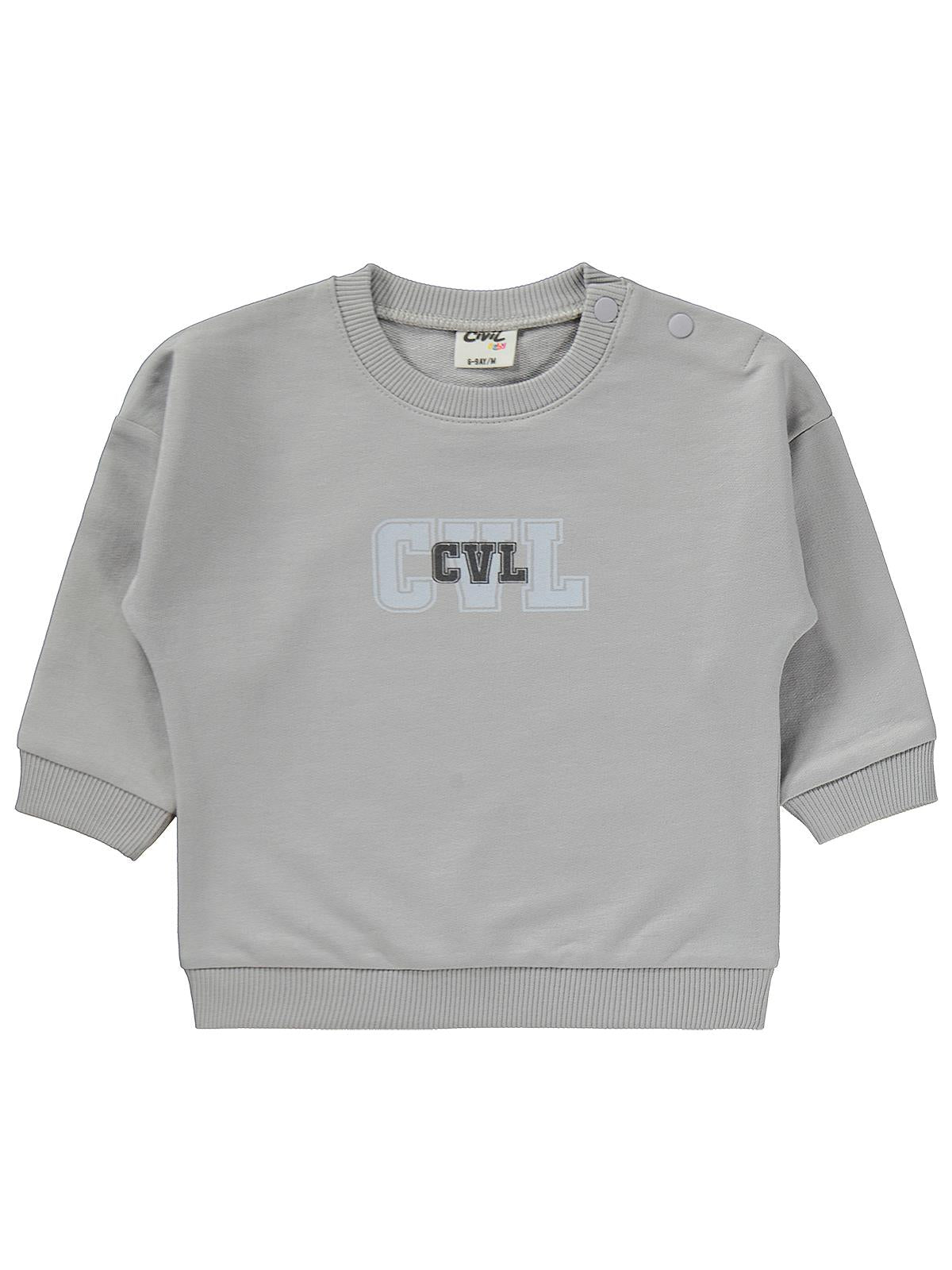 Civil Baby CVL Baskılı 6-18 Ay Takım - Gri