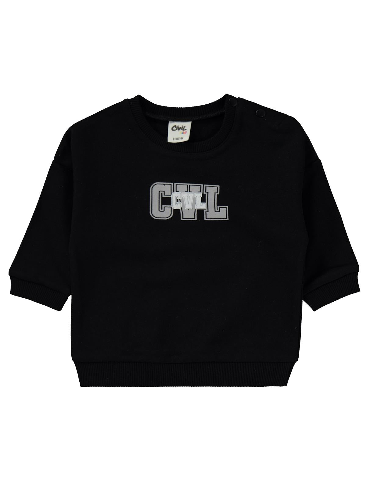 Civil Baby CVL Baskılı 6-18 Ay Takım - Siyah