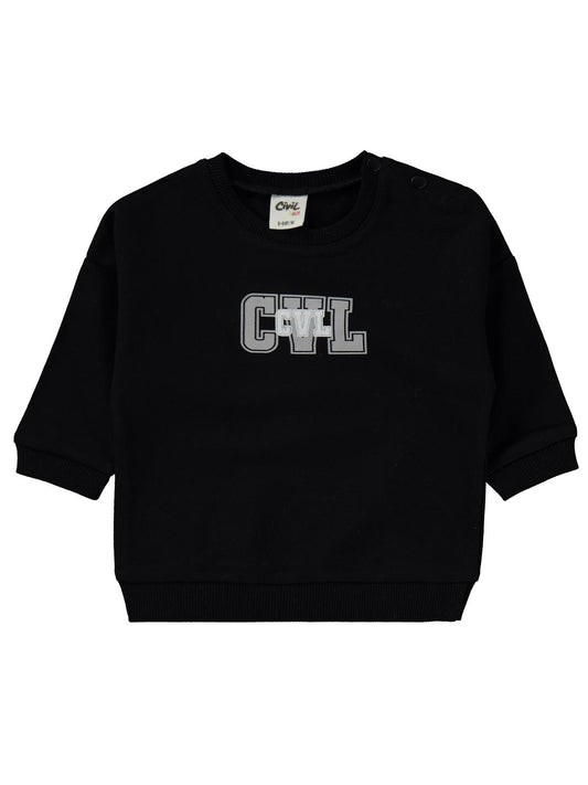 Civil Baby CVL Baskılı 6-18 Ay Takım - Siyah