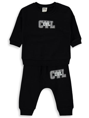 Civil Baby CVL Baskılı 6-18 Ay Takım - Siyah