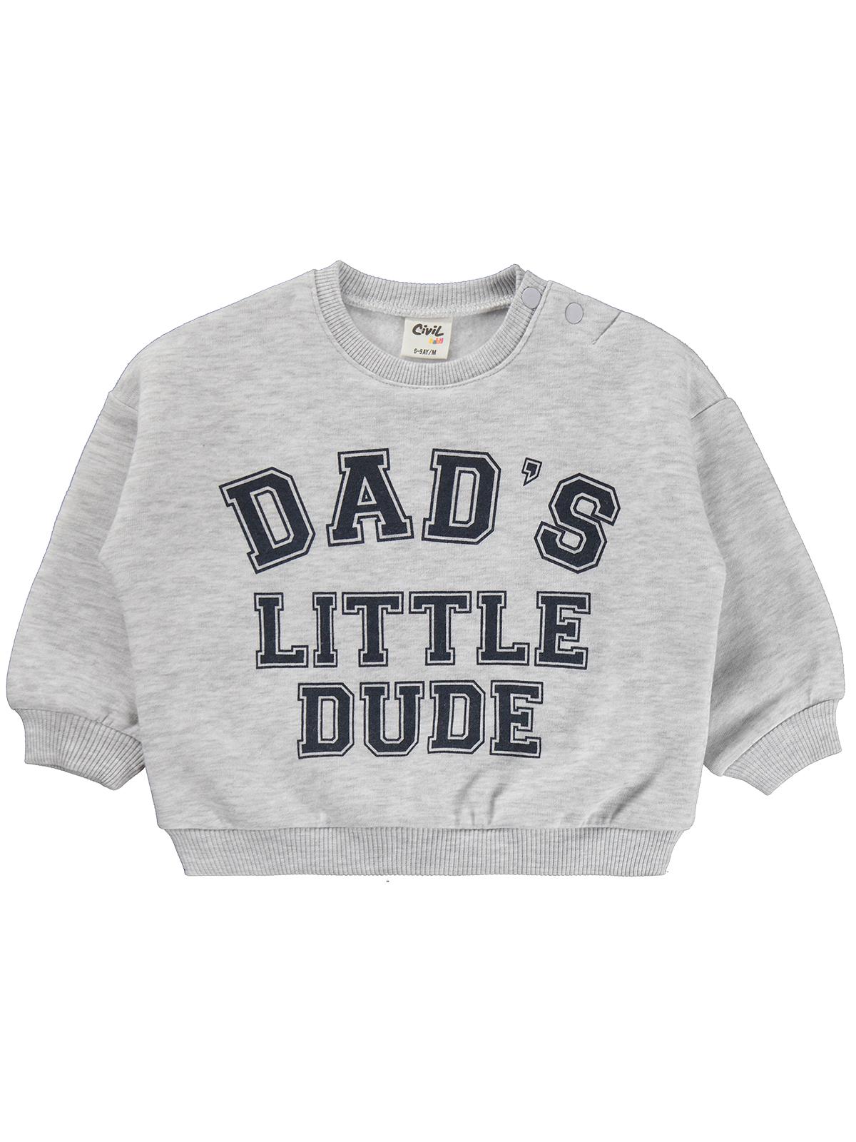 Civil Baby Dad's Little Dude  6-18 Ay Takım - Karmelanj-Koyu İndigo