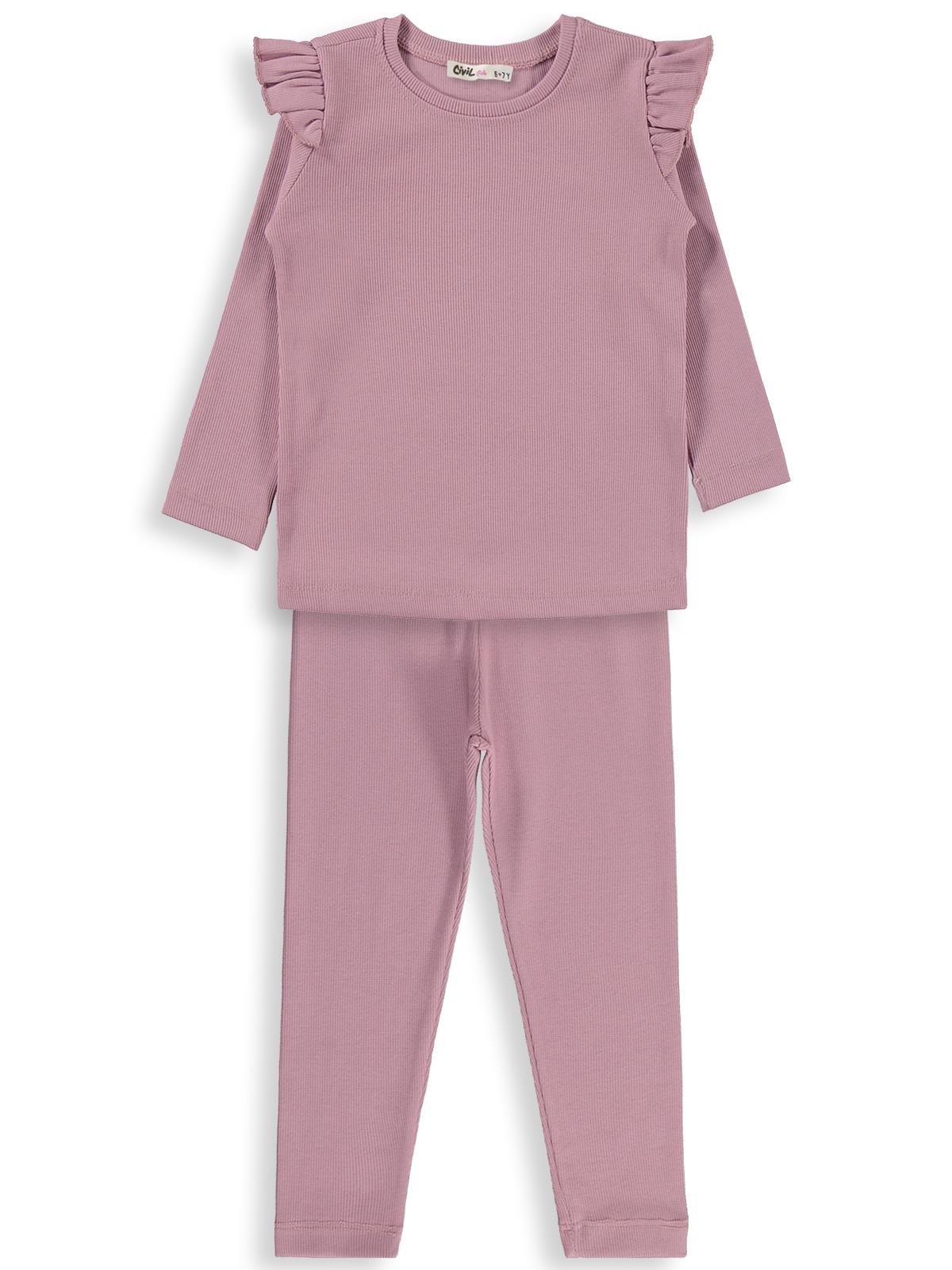 Civil Girls Fıfır Kollu 6-9 Yaş Takım - Pembe