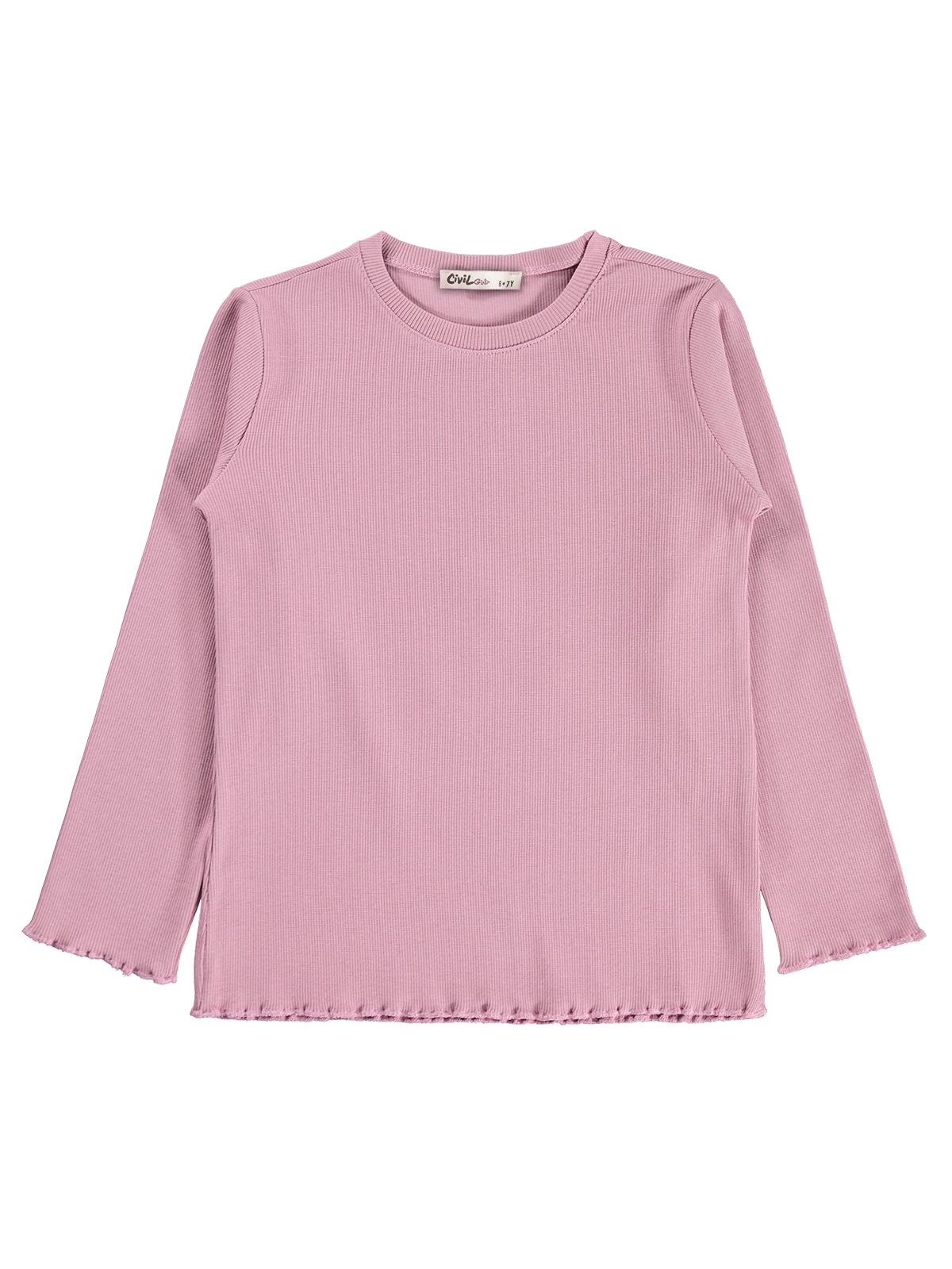 Civil Kız Çocuk Sweatshirt | Kaşkorse Uzun Kol Bisiklet Yaka | Okul Kreş ve Günlük Kullanım - Pembe