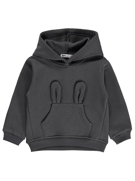 Civil Girls Kanguru Cepli 2-5 Yaş Sweatshirt - Gri
