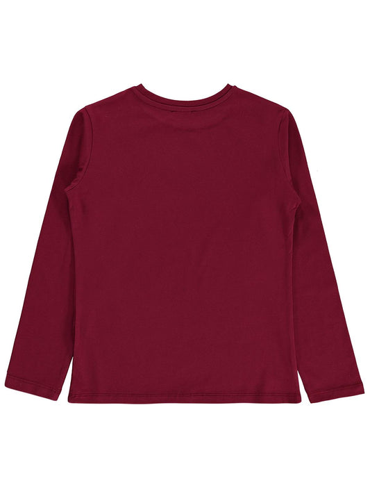 Civil Girls Hello Baskılı 10-13 Yaş Sweatshirt - Bordo
