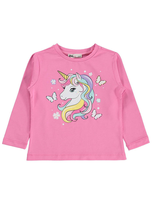 Civil Girls Unicorn Baskılı 2-5 Yaş Sweatshirt  - Pembe