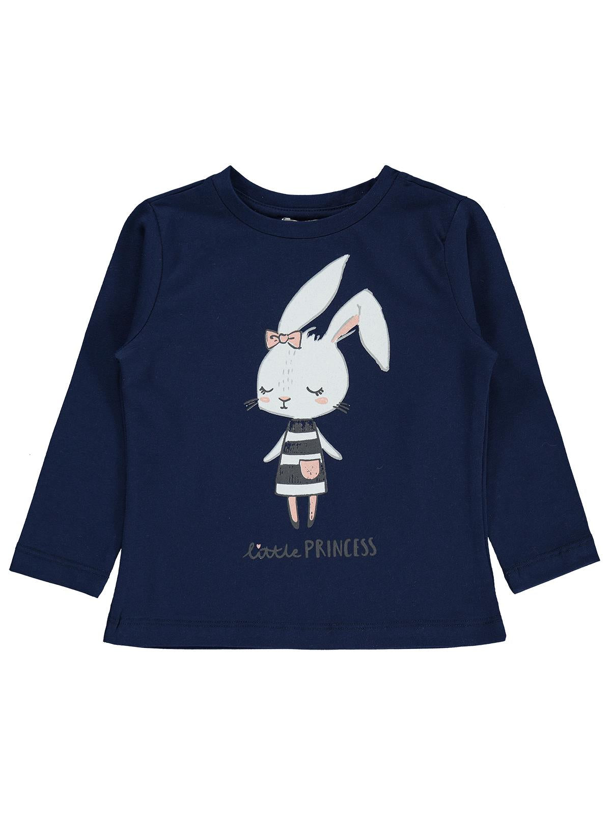 Civil Girls Tavşan Baskılı 2-5 Yaş Sweatshirt - Lacivert