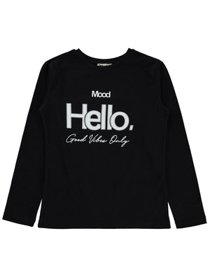 Civil Girls Hello Baskılı 10-13 Yaş Sweatshirt - Siyah