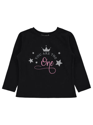 Civil Girls You Are The One Baskılı 2-5 Yaş Sweatshirt Km - Siyah